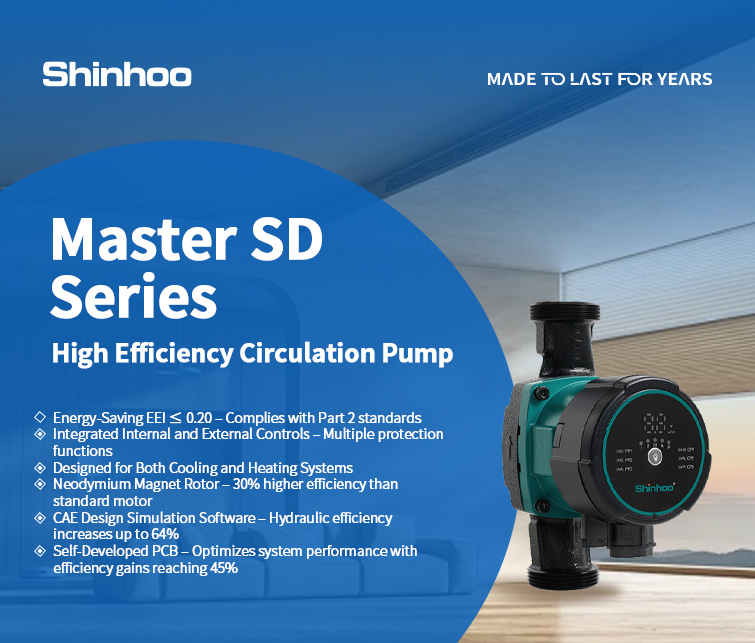 Serie Master SD: Pompa di circolazione ad alta efficienza per riscaldamento e raffreddamento